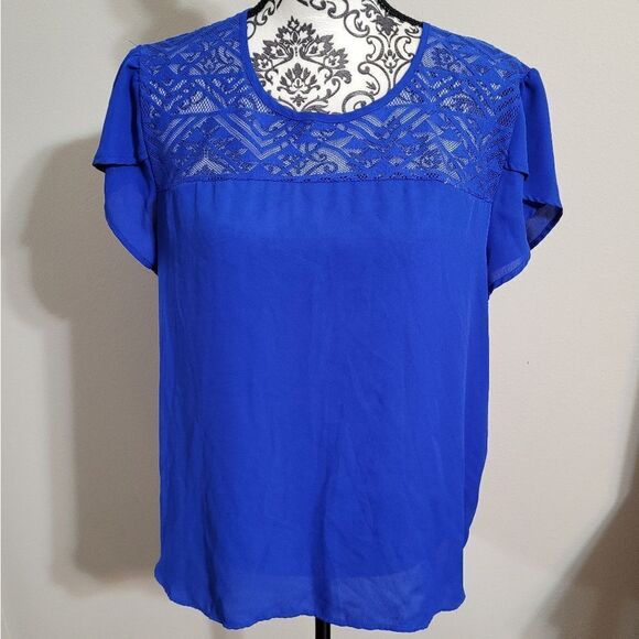 Lily White XL royal blue Short petal sleeves - Picture 1 of 4